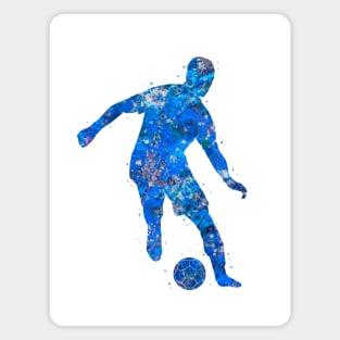 Soccer player blue art Magnet